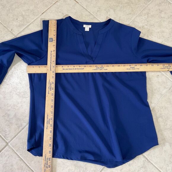 J. Crew pop over blouse top women’s size M Blue Bell Sleeves career Boho - Picture 6 of 9